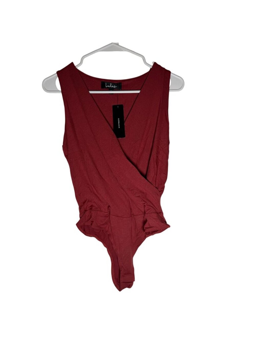 Lulus Surplice Wrap Thong Bodysuit Red Size Small NWT